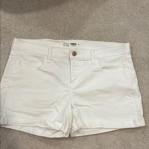 Old Navy White Jean Shorts with Cuff